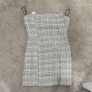 Forever 21 Black and White Strapless Dress